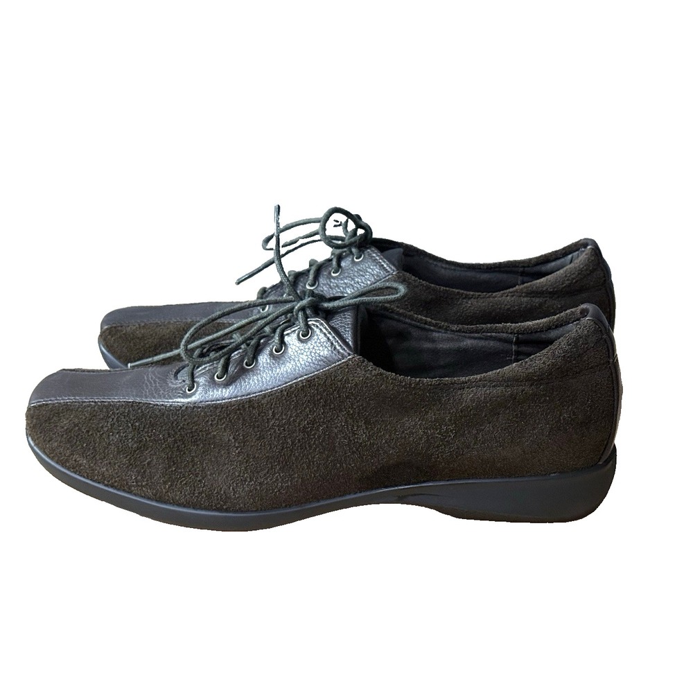 Trotters 10 M Women's Brown Sueded Leather Oxfords‎
